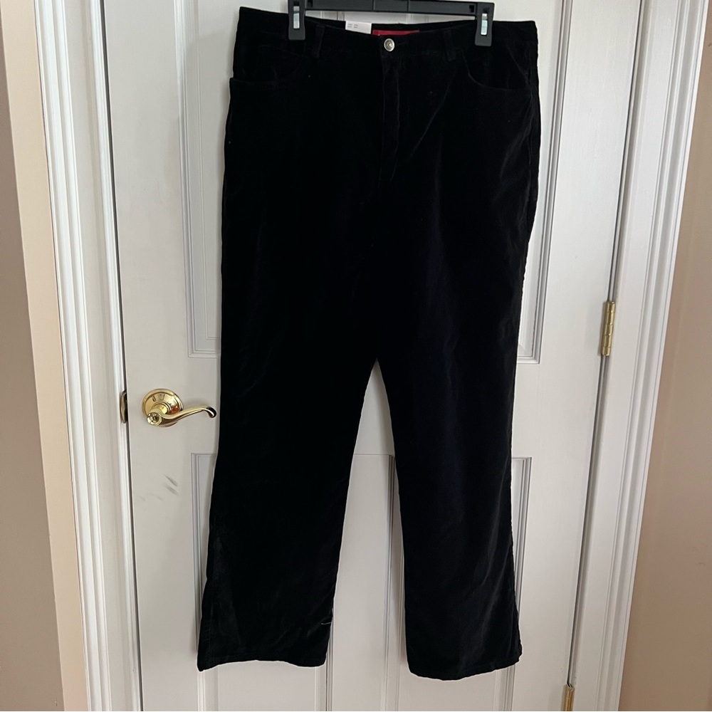 NWT Womens GLORIA VANDERBILT Black Velvet Boot Cut Stretch Jeans PLUS Size 18